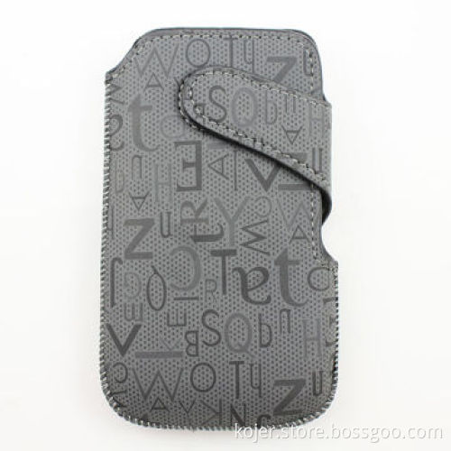 Leather Case for Apple's iPhone 4, with Velcro Strap Closure, Printed with English Letters